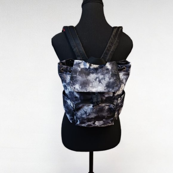 Claires Retro Black and White Tie Dye Backpack - Picture 3 of 10